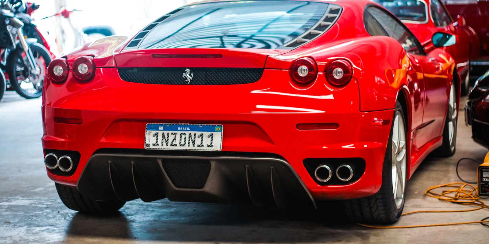 Red Ferrari F430, rear view